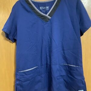 Grey's Anatomy Blue and Black Scrub Top